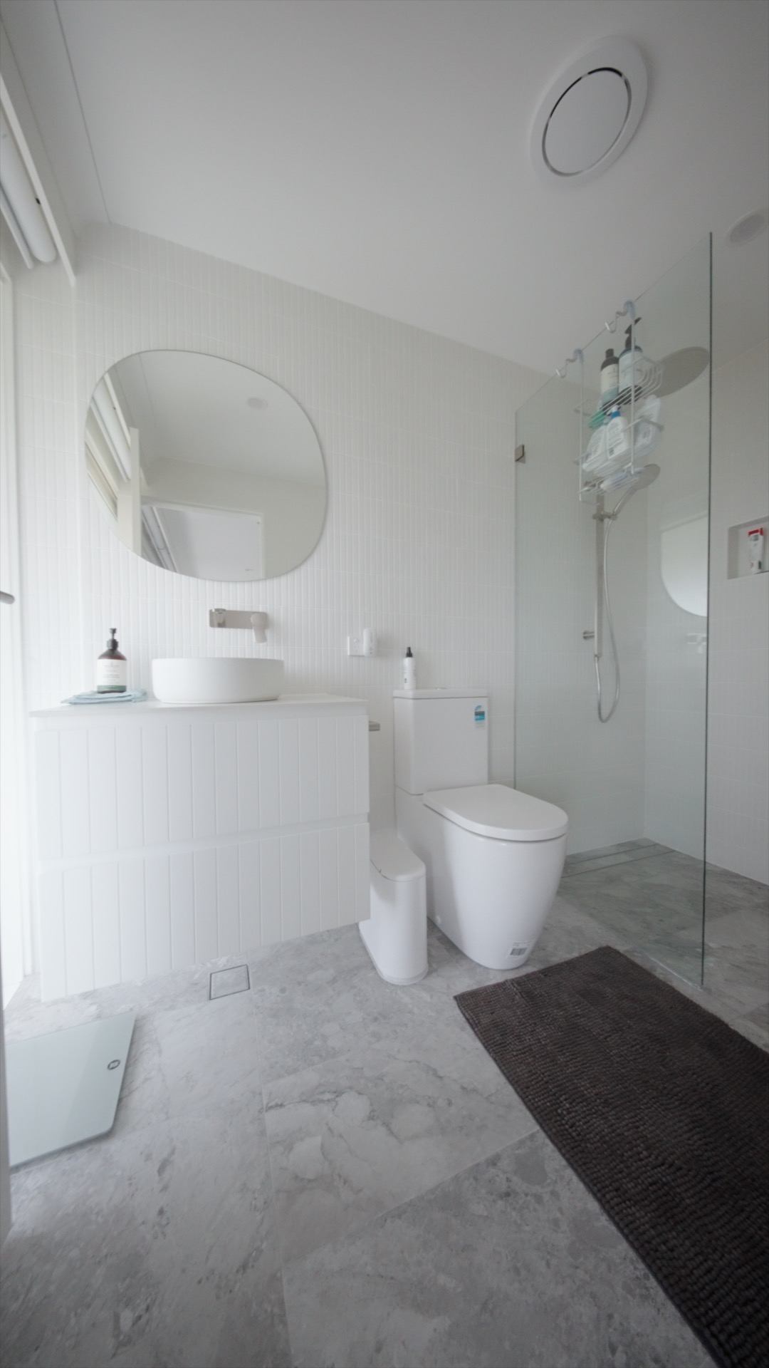 Renovated bathroom at the Avoca renovation by Halo Building Projects
